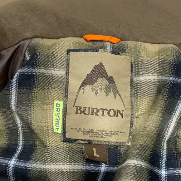 Burton Snowboard Jacket Large Orange Brown Dryride Performance - Picture 2 of 15